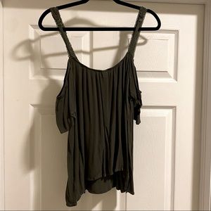 Torrid olive green cold shoulder top size 0